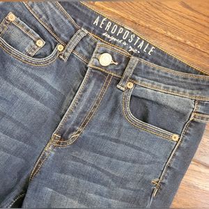 Aeropostlae High Waisted Vintage-Blue Jeggings, 4 Regular (Normal length)